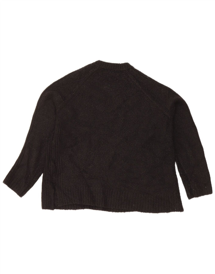 Marks & Spencer Damen Crop Crew Neck Pullover Pullover UK 14 Medium Schwarz