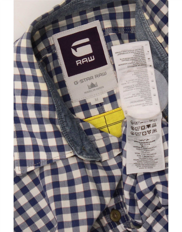 G-Star Herrenhemd aus mittelblauer Gingham-Baumwolle