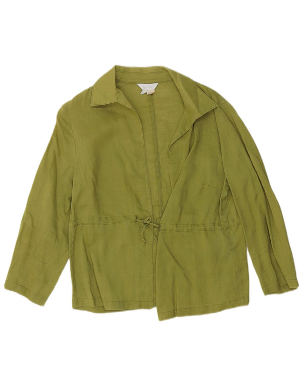 Zara Damen Blazer Jacke UK 16 Large Green Ramie