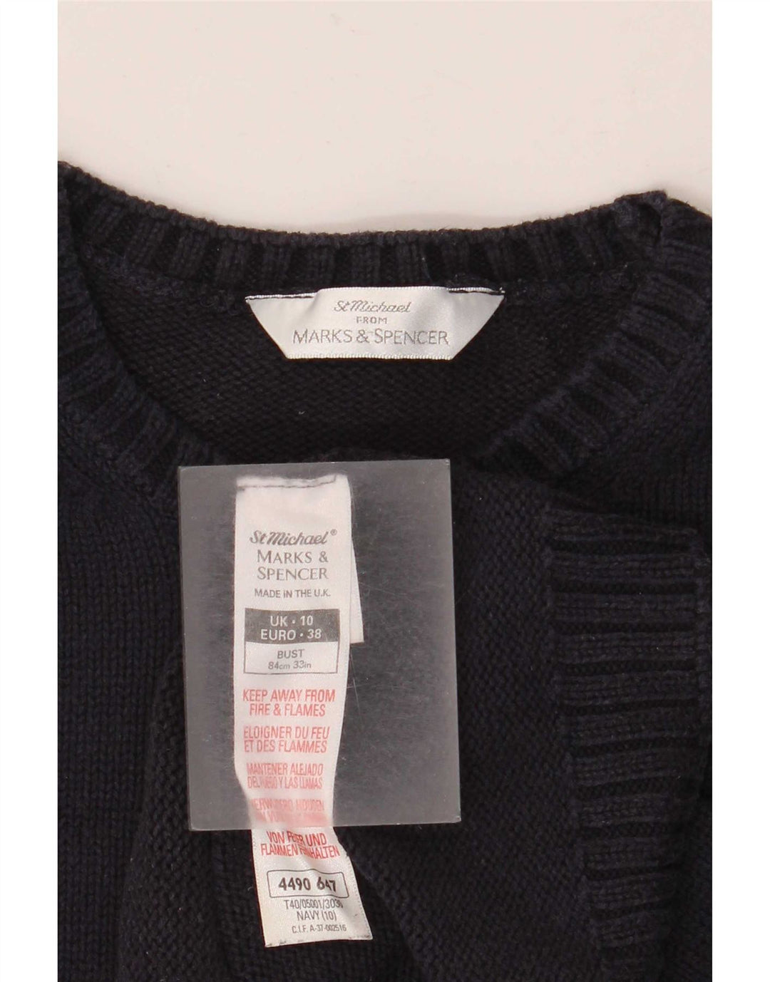 Marks & Spencer Damen-Pullover mit Rundhalsausschnitt, Gr. 10, Marineblau