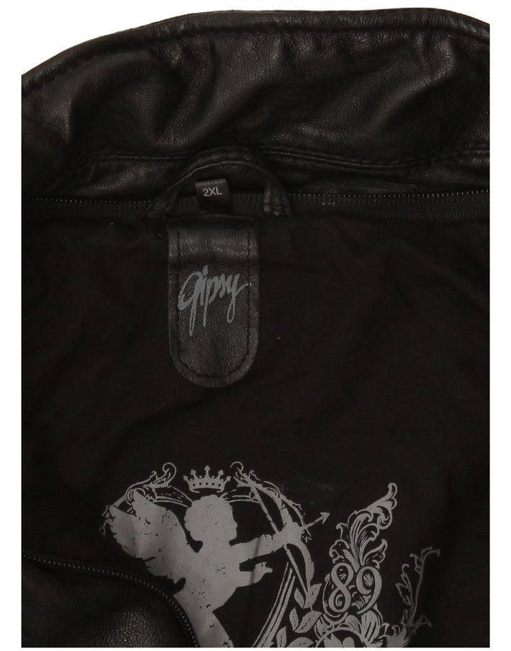 Gipsy Damen Leder Bikerjacke UK 20 2XL Schwarz