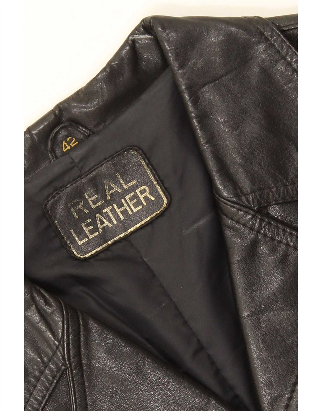 Vintage Damen Lederjacke IT 42 Medium Schwarz