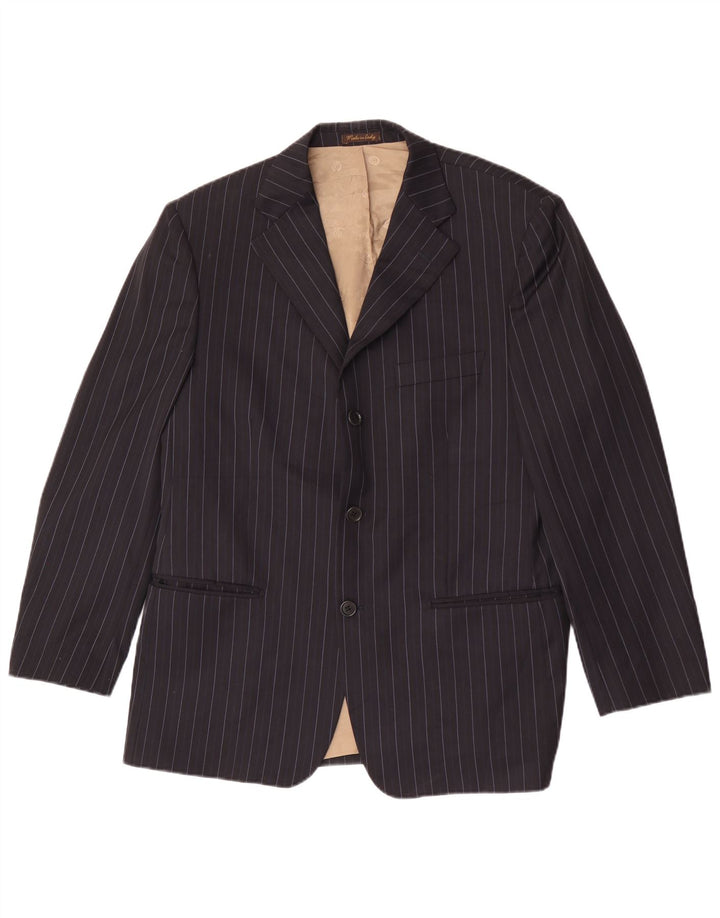 Marks & Spencer Herren-Blazer mit 3 Knöpfen, Gr. 40, mittelmarineblau gestreift
