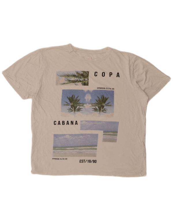 JACK & JONES Herren Grafik-T-Shirt-Oberteil XL aus weißer Baumwolle