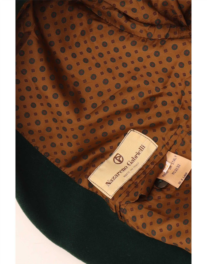 Nazareno Gabrielli Herren Zweireiher Blazer Jacke IT 52 XL Grüne Wolle