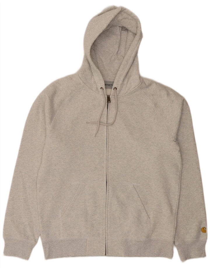 Carhartt Herren-Kapuzenpullover mit Reißverschluss, mittelgraue Baumwolle