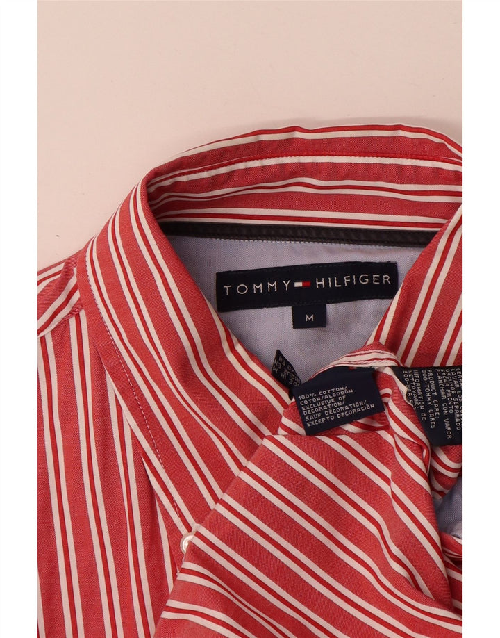 Tommy Hilfiger Herrenhemd aus mittelroter, gestreifter Baumwolle
