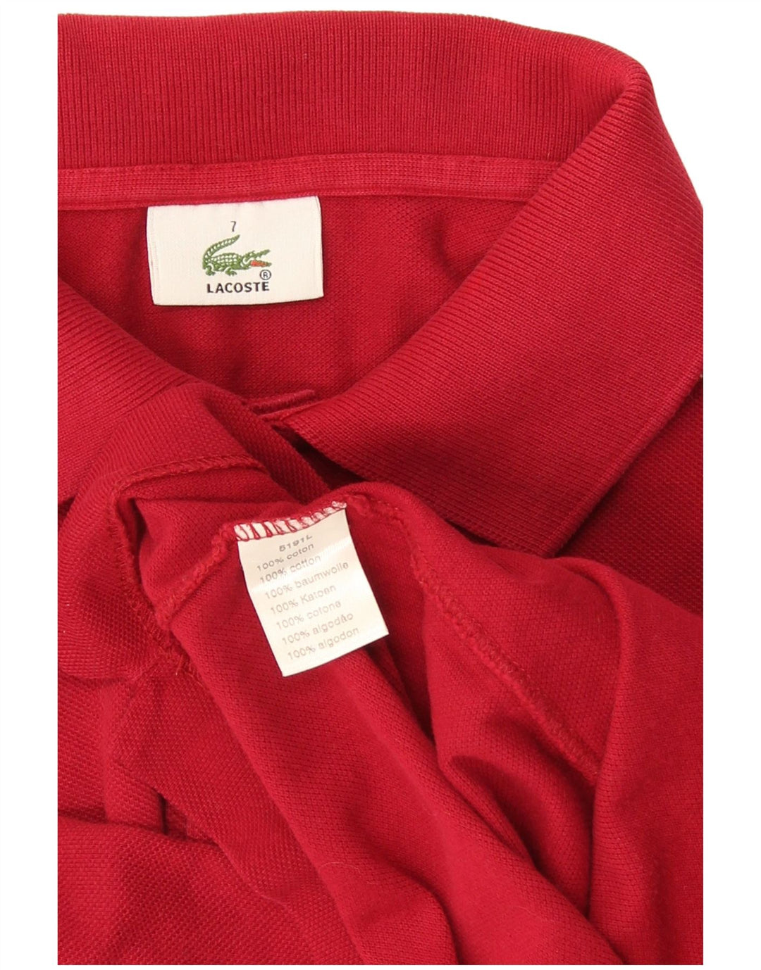 Lacoste Herren-Poloshirt, Größe 7 2XL, rote Baumwolle