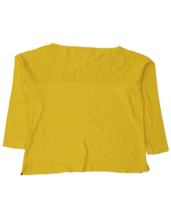 White Stuff Damen-Pullover, lockere Passform, U-Boot-Ausschnitt, Größe 40, Gelb