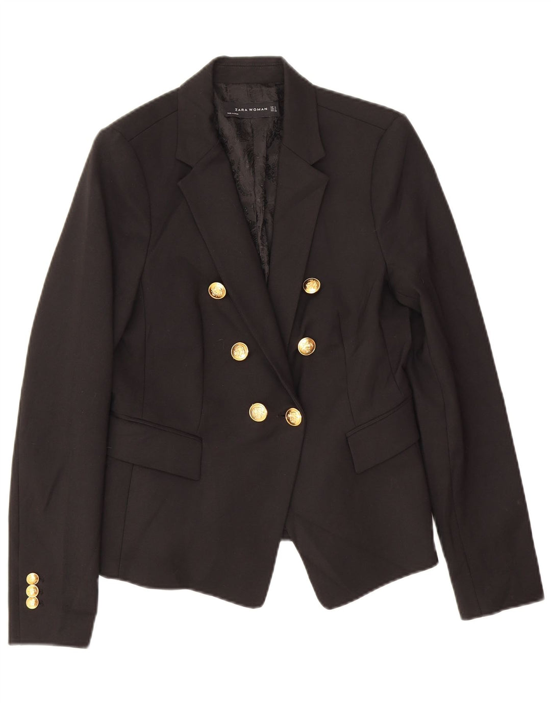 Zweireihiger Blazer für Damen von Zara, Gr. 12, Mittelschwarz