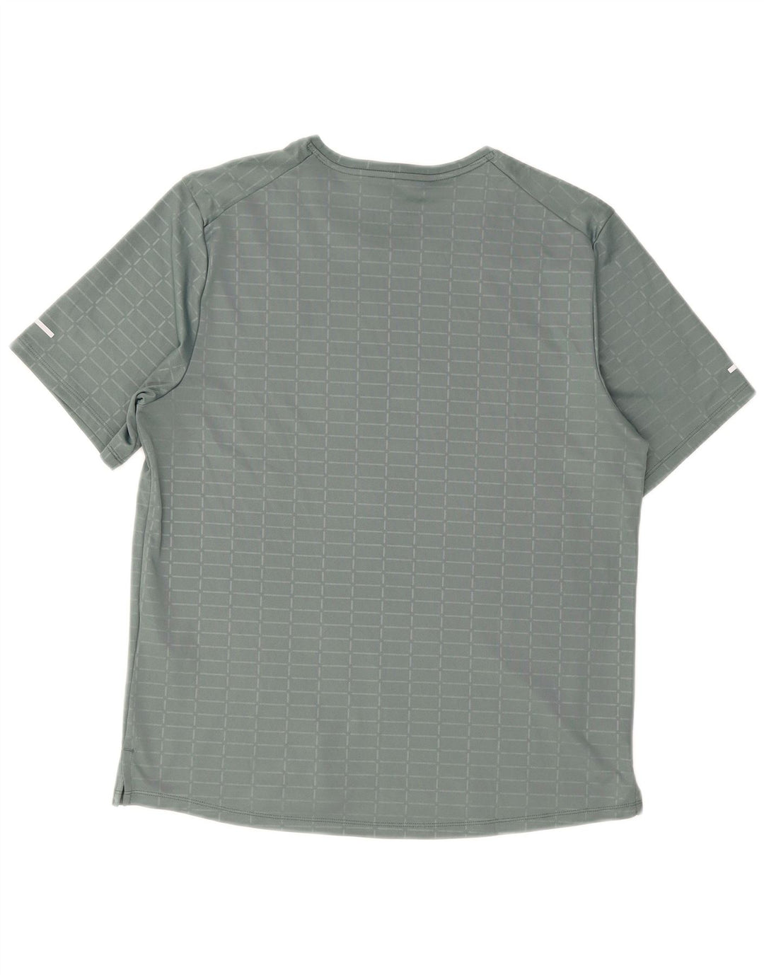 Nike Herren Dri Fit T-Shirt-Oberteil aus mittelgrauem, kariertem Polyester