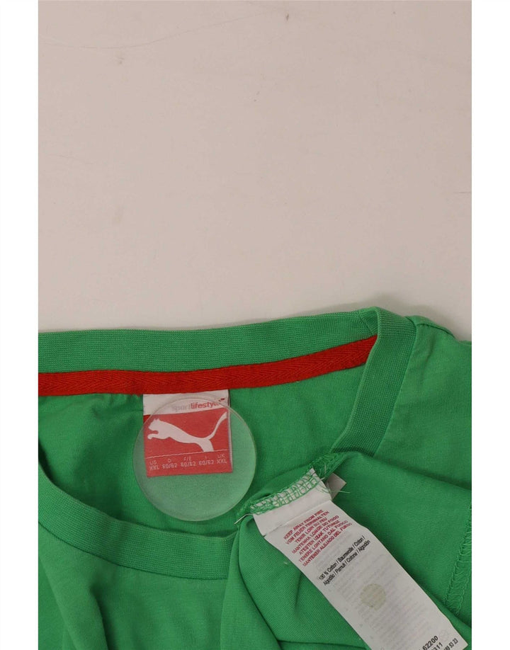 Puma Herren T-Shirt Top 2XL Grüne Baumwolle