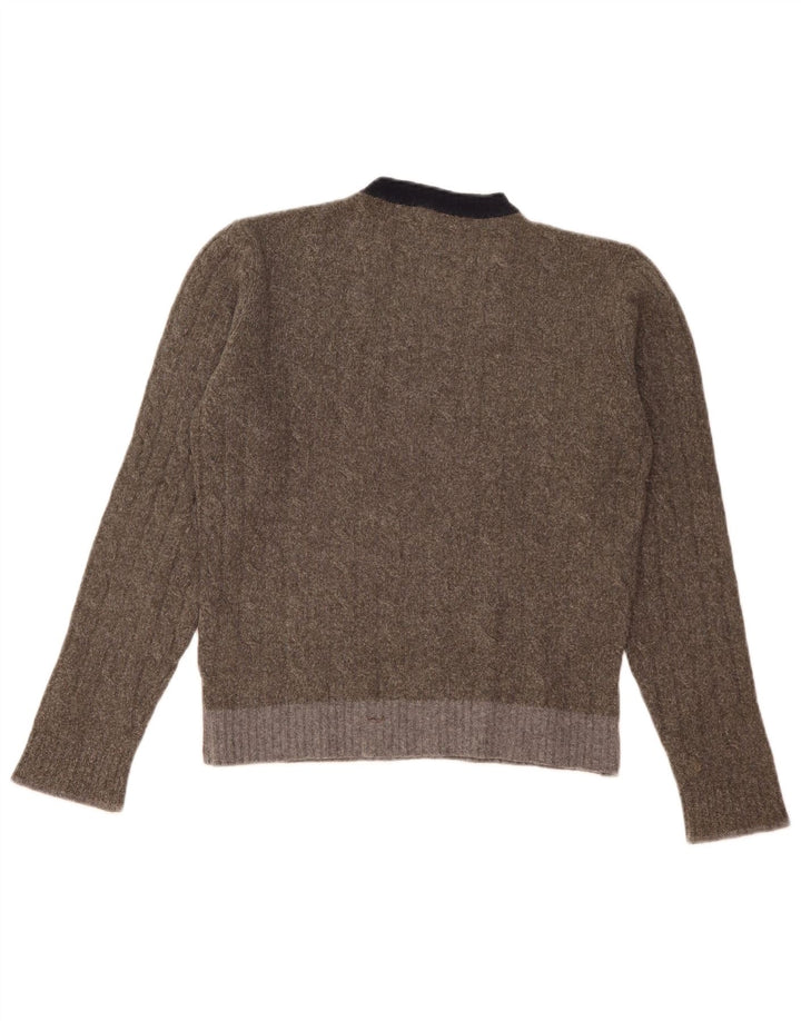 Dkny Herren-Pullover mit Rundhalsausschnitt, Größe S, Grau, Colourblock-Wolle