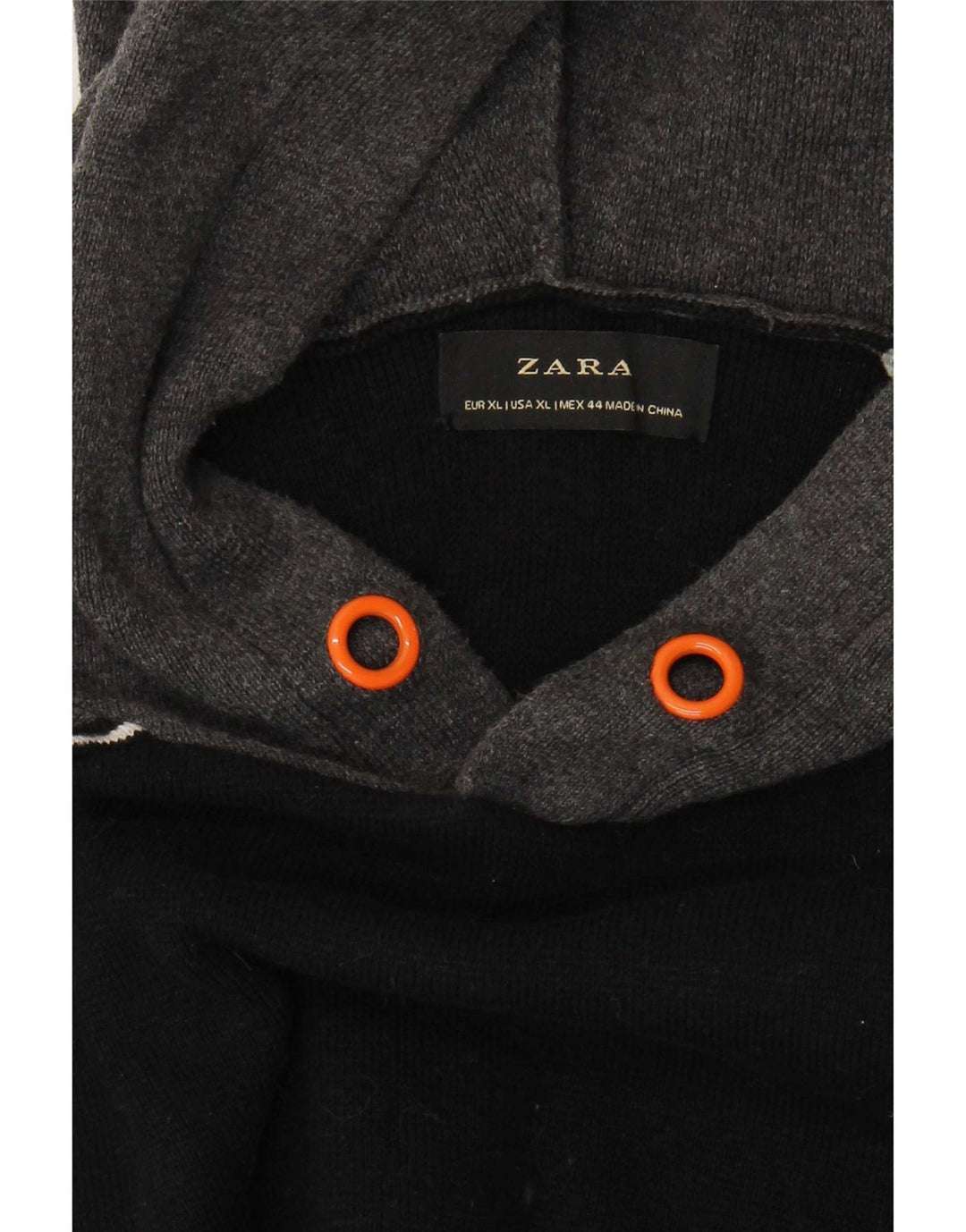 Zara Herren-Pullover mit Kapuze, XL, Schwarz, Farbblock