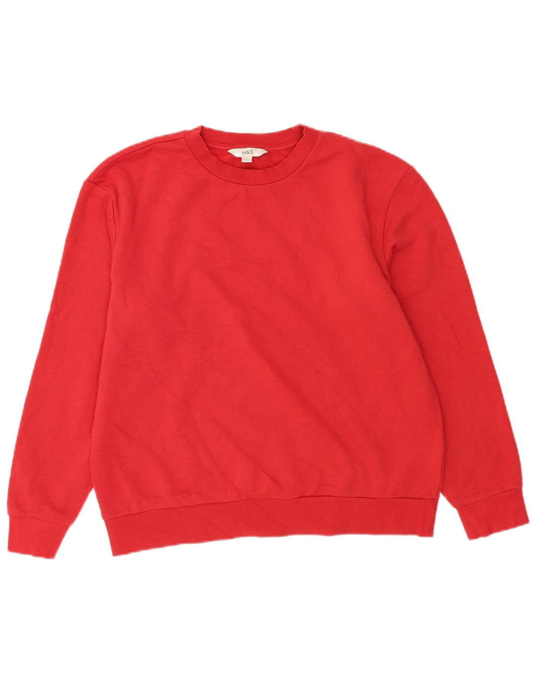 Marks & SPENCER Herren-Sweatshirt-Pullover, mittelrote Baumwolle