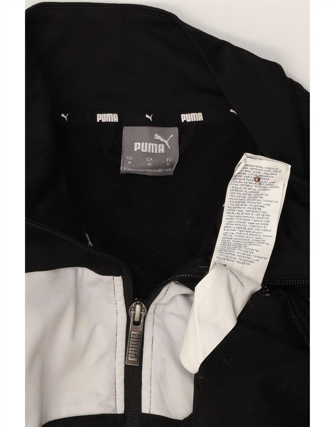 PUMA Herren-Trainingsanzug-Top-Jacke, Mittelschwarzes Farbblock-Polyester