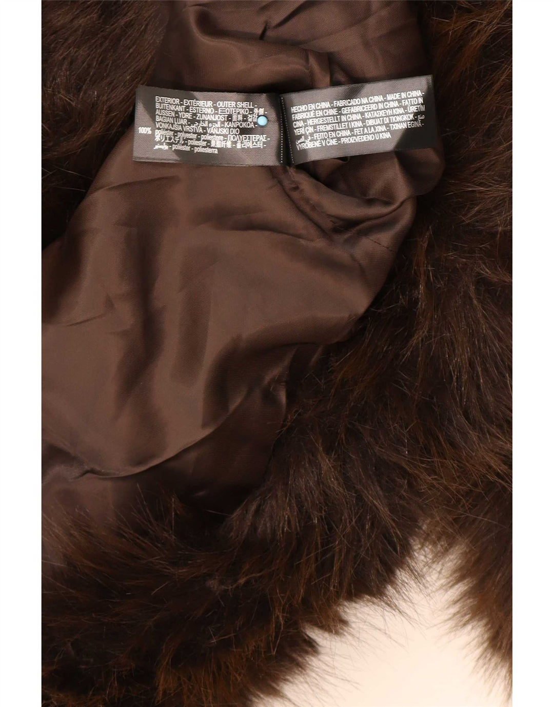 Zara Damen Übergroße Kunstpelzjacke UK 14 Mittelbraunes Polyester