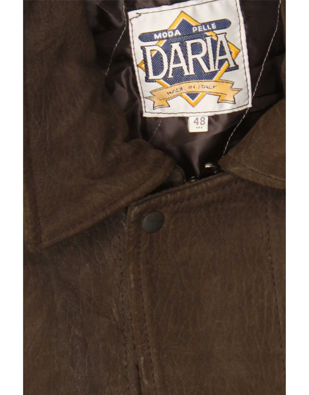 Vintage Herren Lederjacke mit Kapuze IT 48 Mittelbraun