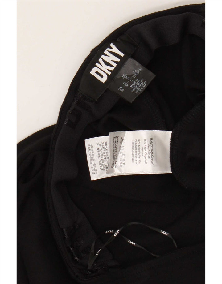 Dkny Damen Leggings UK 14 Medium Schwarz Rayon