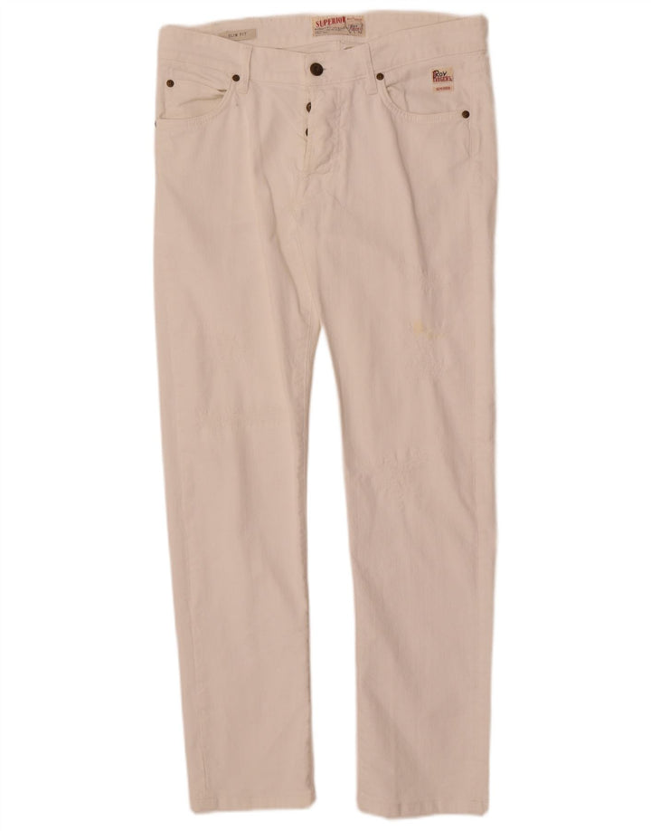 Roy Rogers Damen Slim Jeans W34 L30 Weiße Baumwolle