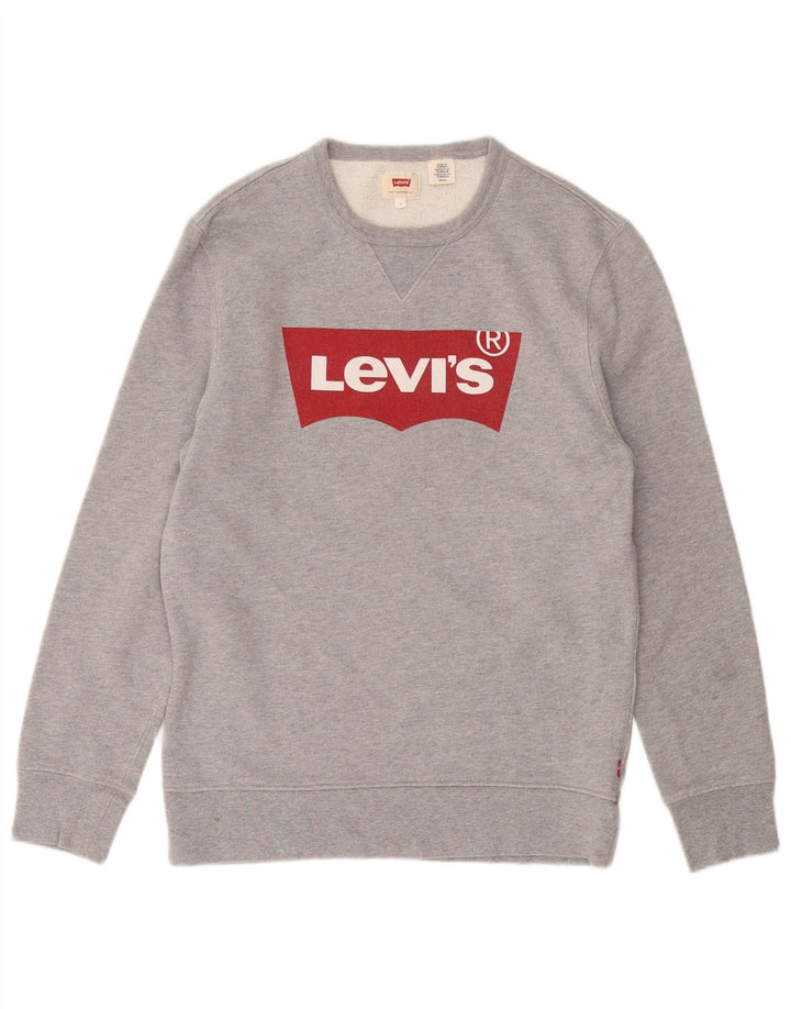 LEVI'S Herren-Sweatshirt mit Grafik, Größe S, graue Baumwolle