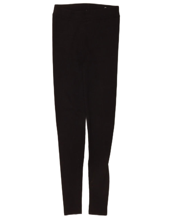 Zara Damen Leggings UK 8 Small Schwarz Viskose