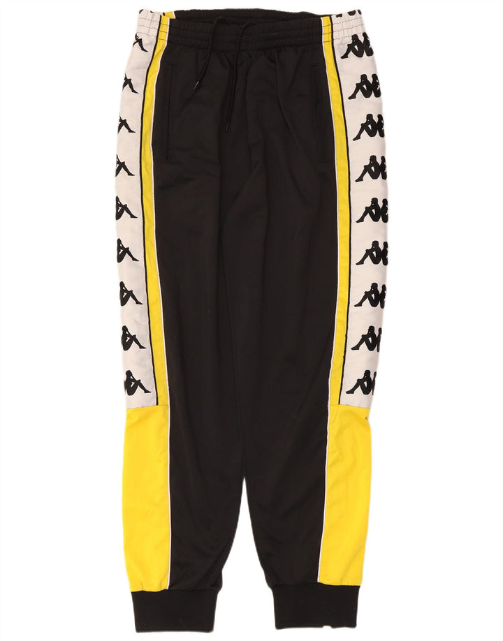 Kappa Herren-Trainingshose, Jogginghose, groß, schwarzes Farbblock-Polyester