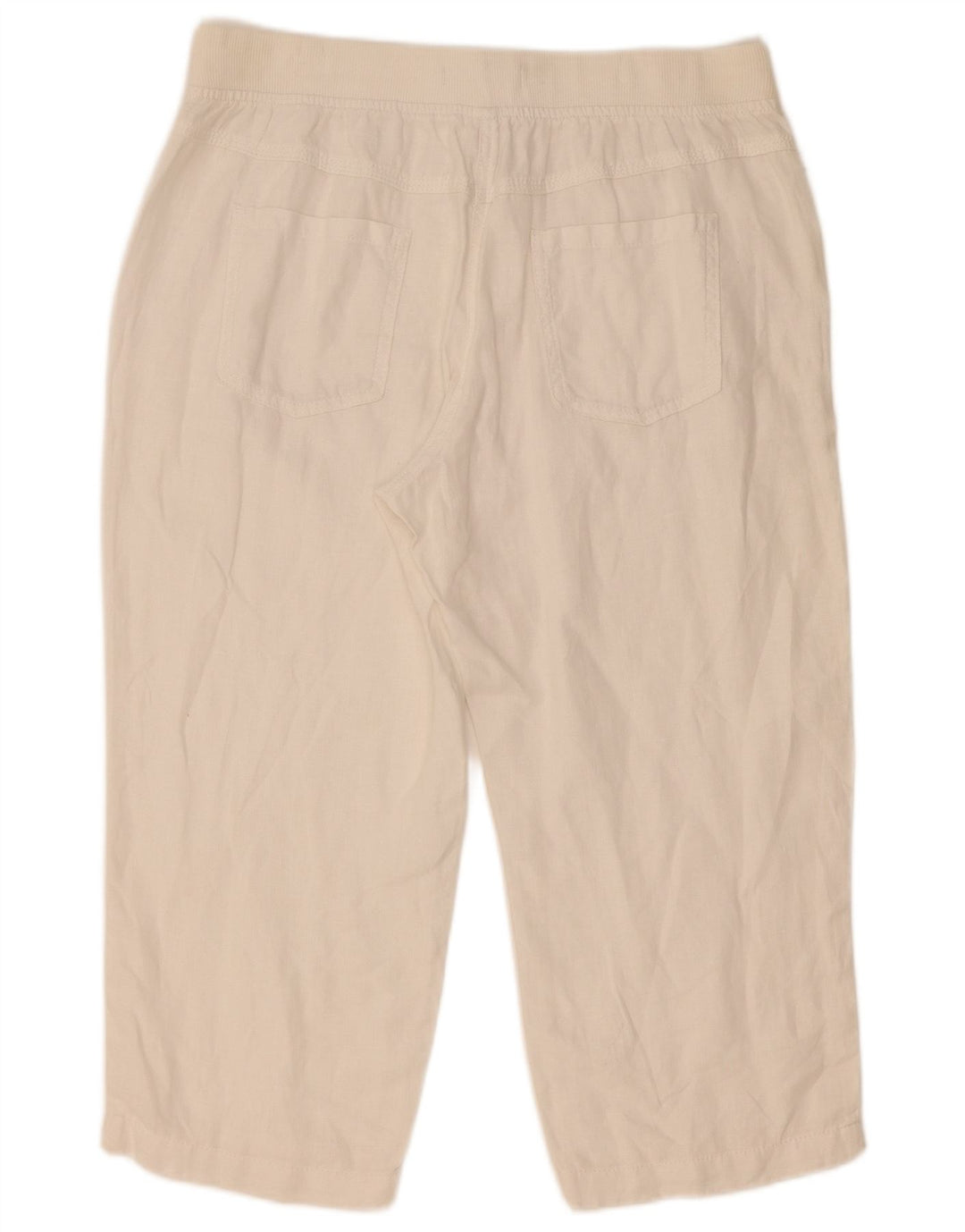 Gerade Capri-Hose für Damen von Marks & Spencer, W32, L21, weißes Leinen
