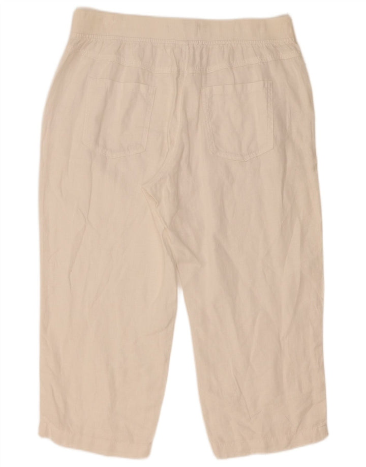 Gerade Capri-Hose für Damen von Marks & Spencer, W32, L21, weißes Leinen