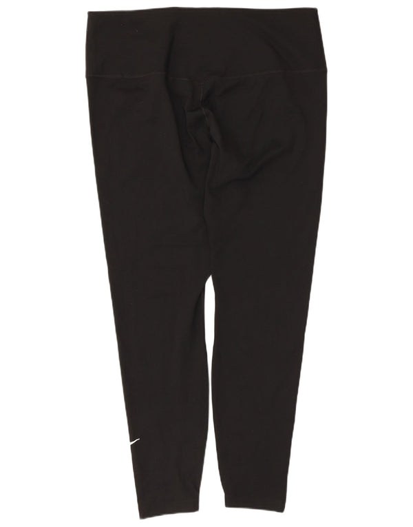 Nike Damen Dri Fit Leggings UK 20 2XL Schwarz Polyester