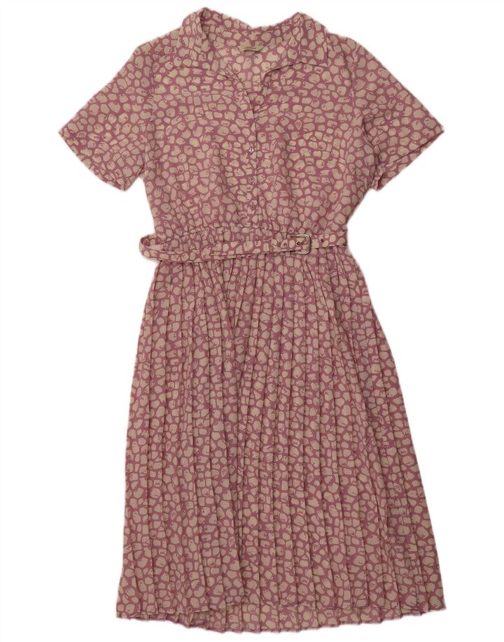 Classics Damen-Maxikleid, Größe 46, Lila, Polyester mit Tiermuster