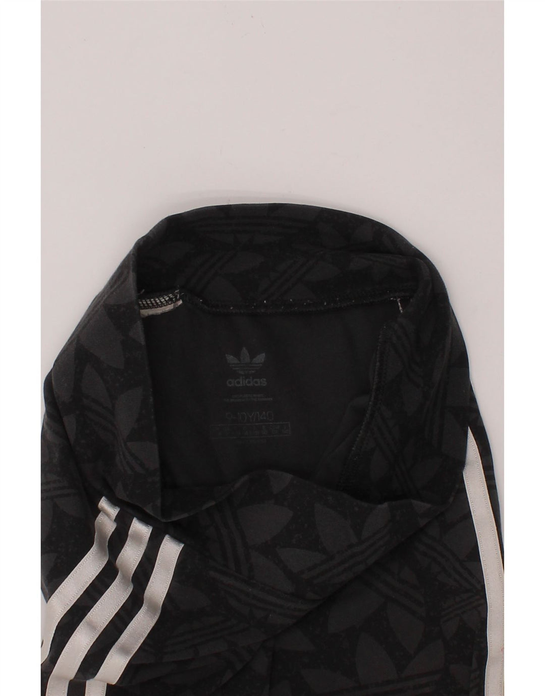 ADIDAS Girls Graphic Leggings 9-10 Years  Grey Vintage Adidas and Second-Hand Adidas from Messina Hembry 