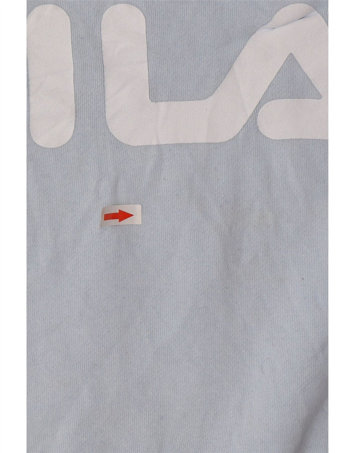 Fila Damen-Sweatshirt mit übergroßem, bauchfreiem Grafikmuster, UK 16, Größe L, Blau