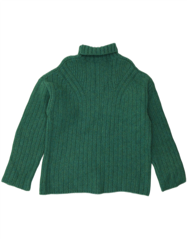 Jigsaw Damen-Pullover mit Rollkragen, UK 14, mittelgrüne Wolle