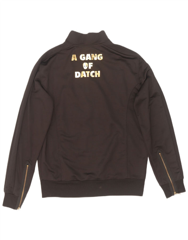 Datch Herren-Trainingsanzugoberteil mit Grafik, Größe L, aus schwarzem Polyester