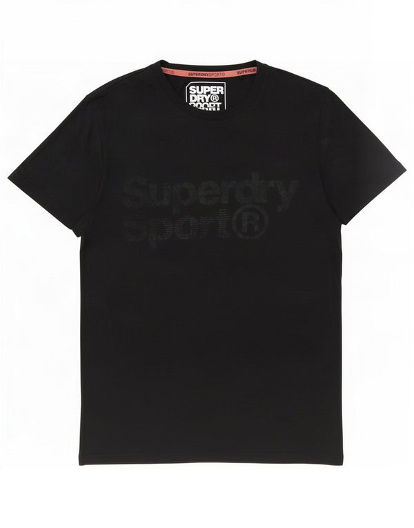 Superdry Womens Graphic T-Shirt Top UK 14 Large Black Polyester