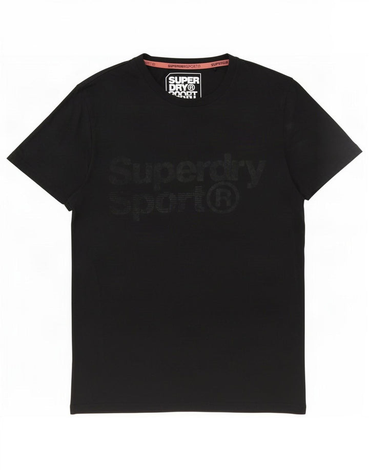 Superdry Damen Grafik-T-Shirt-Oberteil UK 14 Large Schwarz Polyester