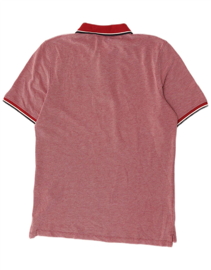 Jack & Jones Herren-Poloshirt aus mittelrot gepunkteter Baumwolle