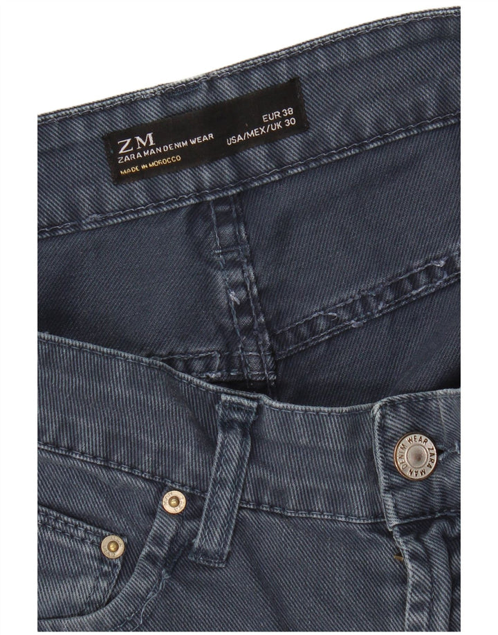 ZARA Mens Denim Shorts EU 38 Small W30  Navy Blue