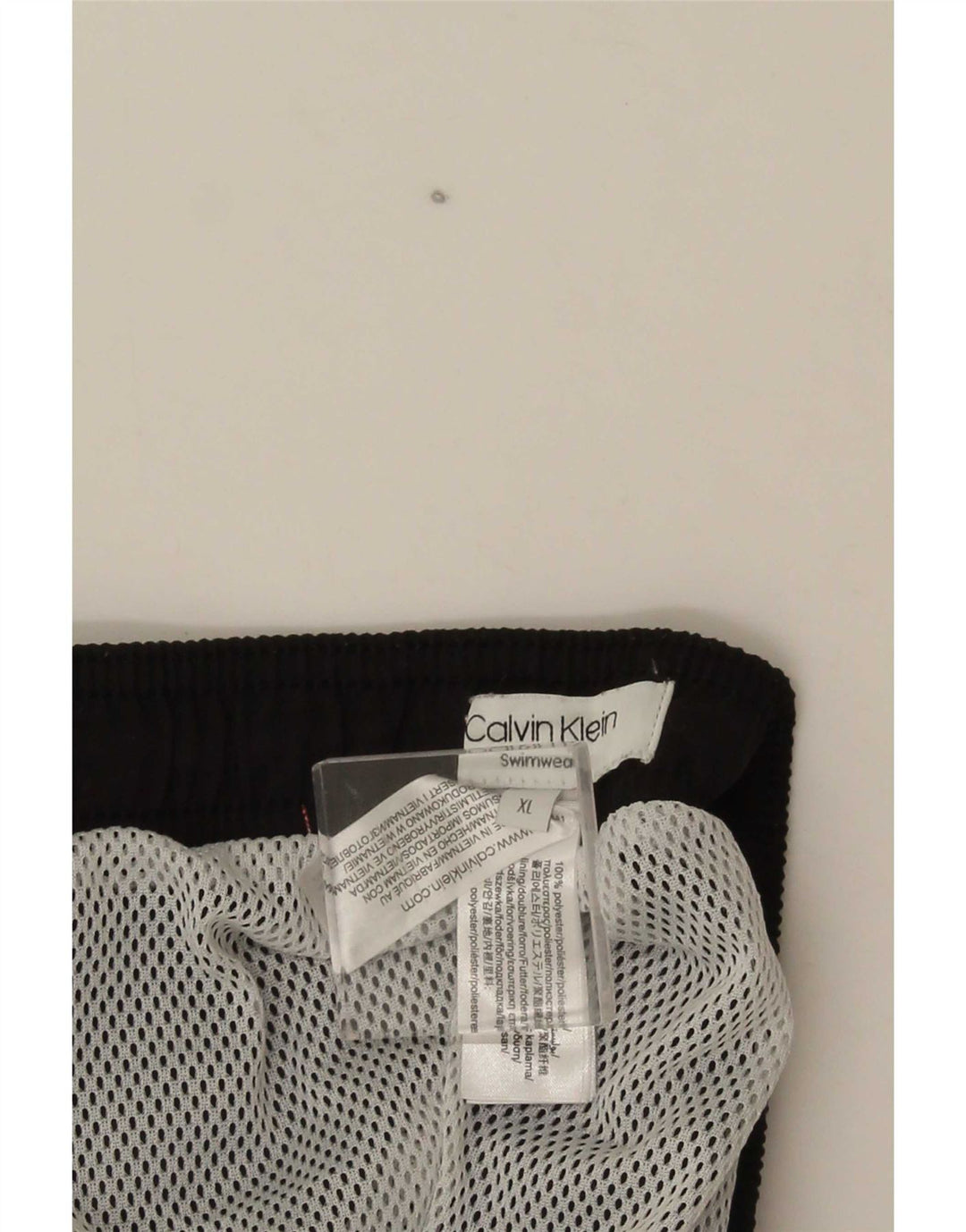 Calvin Klein Herren-Badeshorts mit Grafik, XL, schwarzes Farbblock-Polyester
