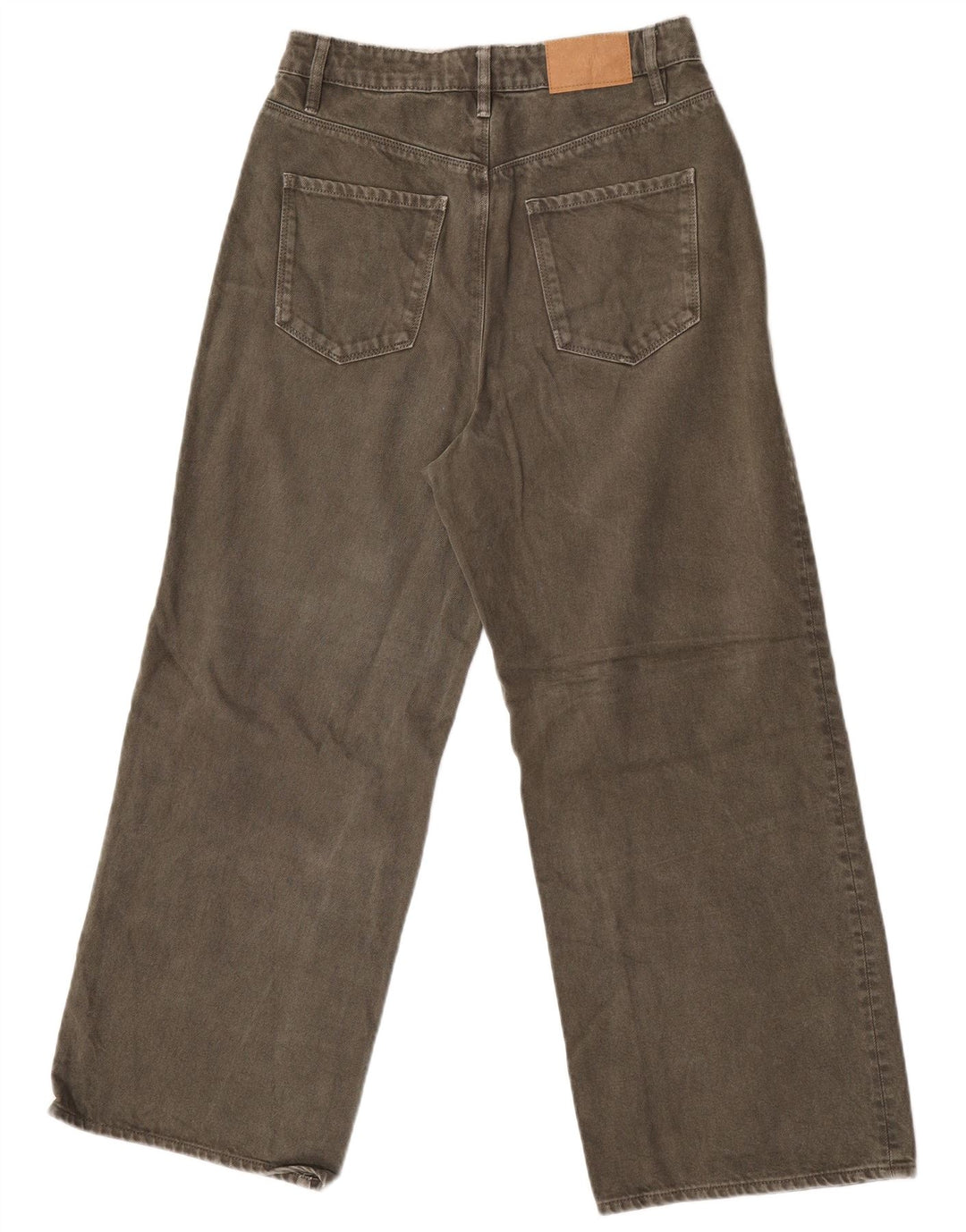 Zara Damen-Jeans mit weitem Bein, EU 38, Größe S, W28, L26, Khaki
