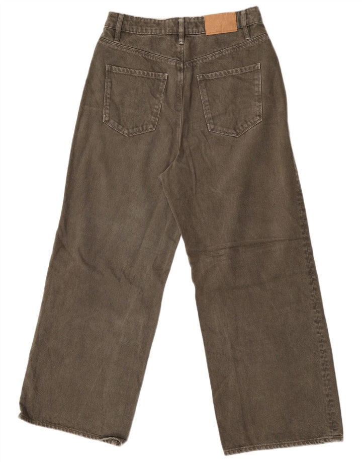 Zara Damen-Jeans mit weitem Bein, EU 38, Größe S, W28, L26, Khaki