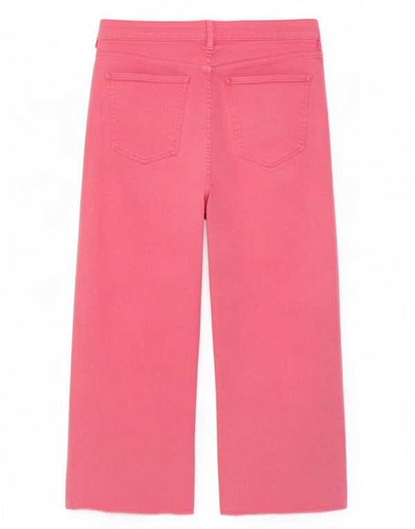 Marks & Spencer Womens High Waist Cropped Jeans UK 16 Large W34 L25 Pink