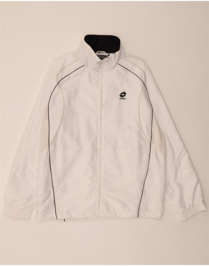 LOTTO Mens Rain Jacket IT 48 Medium White Polyester Vintage Lotto and Second-Hand Lotto from Messina Hembry 