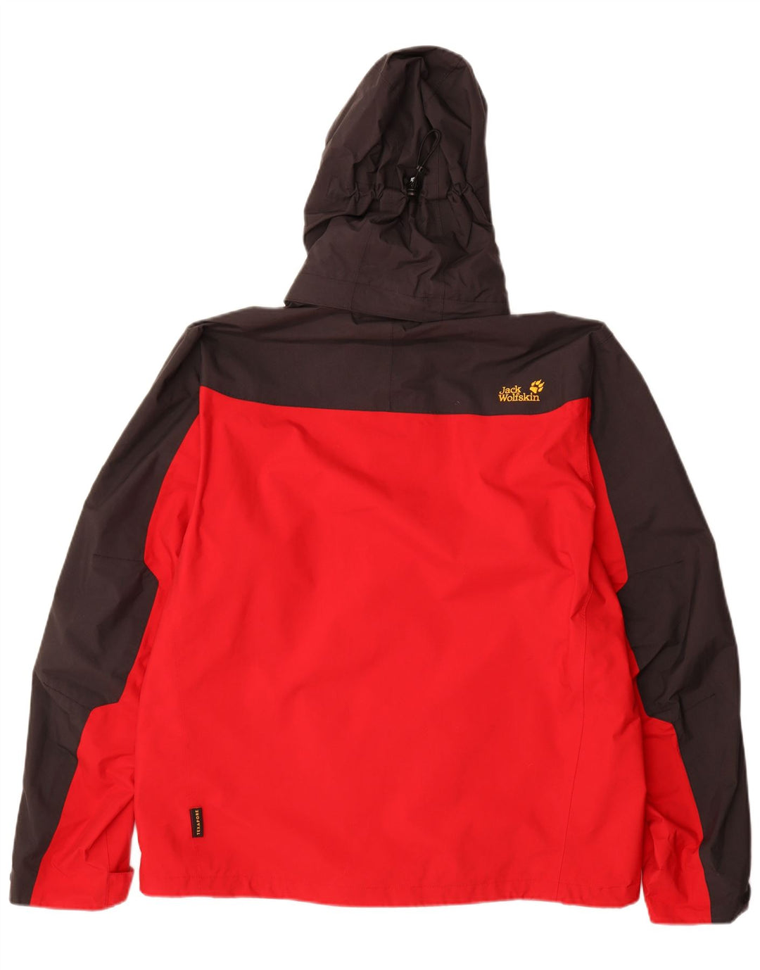 JACK WOLFSKIN Herren-Regenjacke mit Kapuze, UK 40/42, Größe L, Rot, Farbblock