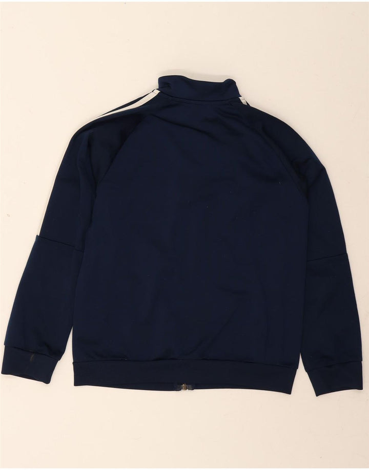ADIDAS Boys Climalite Tracksuit Top Jacket 9-10 Years Navy Blue Polyester