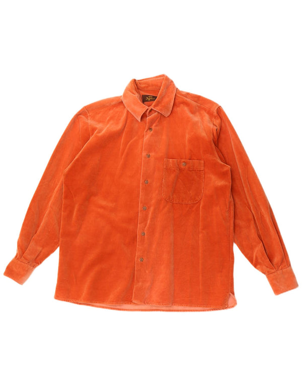 Ingram Mens Velvet Shirt Size 16 41 Large Orange Cotton