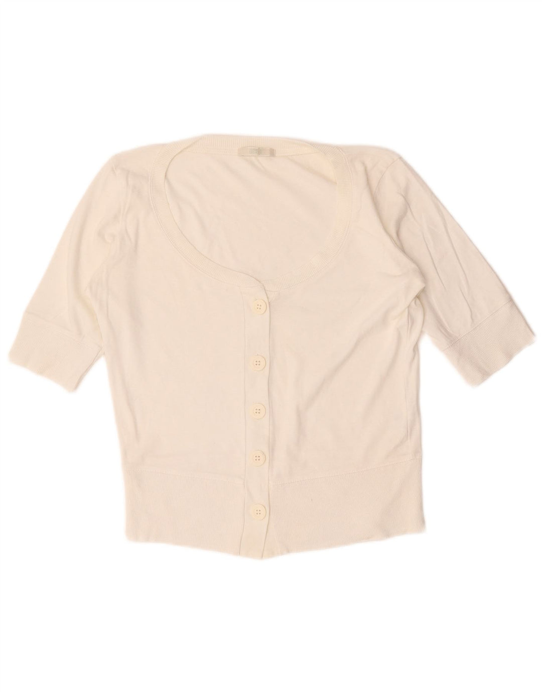 Marks & Spencer Damen-Cardigan mit kurzen Ärmeln, Gr. 12, Mittelweiß