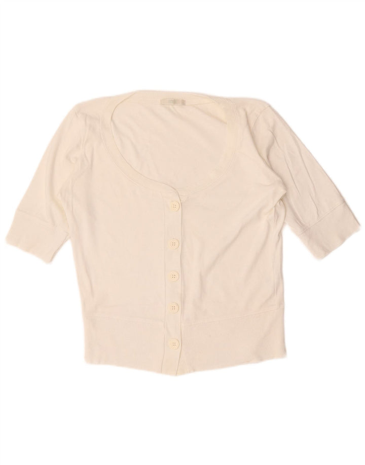 Marks & Spencer Damen-Cardigan mit kurzen Ärmeln, Gr. 12, Mittelweiß