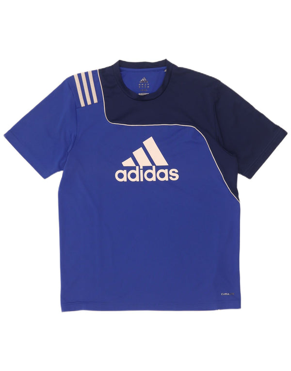 Adidas Herren Climalite Graphic T-Shirt Top UK 40/42 Mittelblau Farbblock